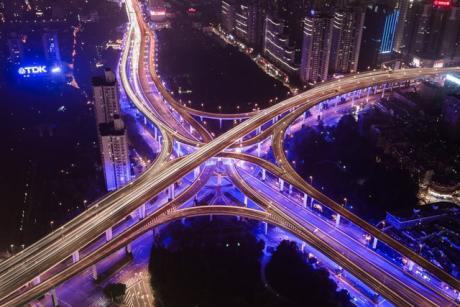 Network of flyover bridges intersecting